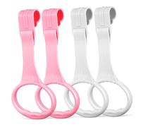 UPKOCH 4pièces Anneaux De Traction pour Bébés Poignées Assistance pour Lever Blancs Roses Accessoires Éducatifs pour Lit Et Parc Développement Moteur Et Jeu