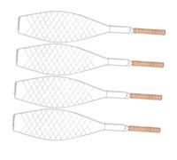 UPKOCH 4pièces Panier avec Poignée pour Barbecue De Poisson Et Viande Outil De Grillade Pratique pour Camping Et Pique-