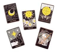 UPKOCH 5 pièces Broches Émail Tarot Créatives Épingles Décoratives Unisexes pour Vêtements Chapeaux et Écharpes Accessoires Mode Alliage
