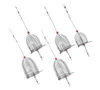 UPKOCH 5 pièces Cage à Appâts Acier Inoxydable de Rouge Petit pour Piège à Poissons Accessoire de Portable et pour Attraper Éperlans Anguilles Crabes et Écrevisses