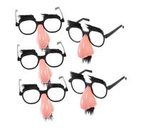 UPKOCH 5 pièces Lunettes Déguisement avec Grosse Moustache et Nez Plastique pour Fête et Cosplay Accessoire pour Halloween et Anniversaire