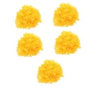 UPKOCH 5 Pièces Perruque Afro Jaune Unisexe pour Fête Déguisement Carnaval Cosplay Accessoires Costume Party Anniversaire
