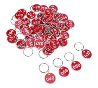 UPKOCH 50 Pièces Étiquettes D'identification Numérique en Alliage D'aluminium Rouge, Forme Ergonomique, pour Numéroter Tables de Restaurant et Porte-manteaux Identification
