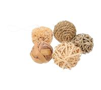 UPKOCH 5pièces De Rotin Tressées Décoratives De Paille Décoratives Faites Main Rotin Jouets pour Animaux De Compagnie