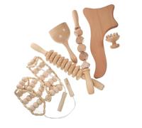 UPKOCH 6 pièces Kit de Outils de Massage Bois pour Thérapie et Bâtons pour Relaxation Musculaire Du Dos Cou et Corps Massage Complet Anti-tension et Réflexologie