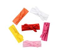 UPKOCH 6 pièces Lot de Bandeaux Élastiques pour Garçon Fille avec Nœud Accessoires de Coiffure pour Bébés Blanc Orange Rose Rouge Jaune