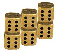 UPKOCH 6 Pièces Lot de Dés Laiton Rétro pour Jeux de Société Accessoires Solides à Coins Arrondis Petits Dés de Jeu Portables pour Bar et Entre