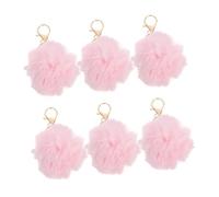 UPKOCH 6 Pièces Porte Clés Pompon Peluche Fluffy avec Fille Ballerine Accessoires Décoratifs pour Sac Femme Boule Douce et Originale