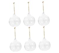 UPKOCH 6 pièces Vase Suspendu Verre Transparent Forme Boule pour Plantes Micro et Bougeoir Décoratif