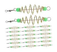 UPKOCH 60 Pièces Luminous Olive Spring Fishing Bait Cage Holder Durable Illuminated Carp Feeder for Nighttime Freshwater and Saltwater Use