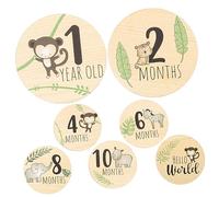 UPKOCH 7pièces Disques Bois Pour Cartes De Croissance Accessoires De Photographie Pour Enregistrer Les Moments Précieux Du Développement De Votre