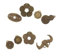UPKOCH 8 Pièces Chinese Style Brass Feng Shui Coins for Divination and Decoration Ancient Auspicious Coins for Wealth Prosperity Fortune Mixed Style