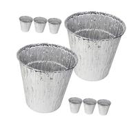 UPKOCH 8 pièces Doublures Seau à Graisse Aluminium Résistantes Chaleur Anti-Fusion Design Profond pour Barbecue et Cuisine Extérieure Accessoires Cuisine Camp