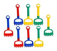 UPKOCH 8 pièces Jouets de Plage pour Garçon Fille Râteaux de Sable Colorés Plastique Bleu Rouge Jaune Vert Jouets Extérieurs Amusants pour la Relation Parent Garçon Fille