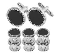 UPKOCH 8 pièces Lot de Boutons Manchette Hommes Acrylique Noir Accessoires Élégants pour Chemises à Poignets Français Costume Formel et Mariage