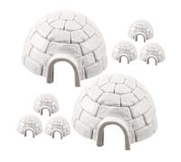 UPKOCH 8 pièces Modèle Mini Ice House Résine Décorative Figurines Simulées pour Garçon Fille Ornements de Bureau et Paysage Micro-paysager