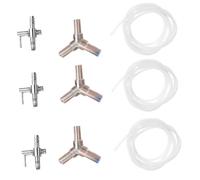 UPKOCH 9 pièces Kit Connecteurs Pompe à Air Aquarium Acier Inoxydable Accessoires Distributeur avec Tubes Souples Vanne Retour et de Débit pour et Poissons