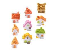 UPKOCH 9 Pièces Miniature Thatched Cottage Houses for Fairy Garden Decoration Handmade Resin Vintage Rustic Micro Landscape Ornaments for Dollhouse and Bonsai