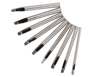 UPKOCH 9 Pièces Poinçonneuse de Travail du Cuir en Acier Rectangulaire | Perforatrice Multi-usages, Outil de Bricolage Facile, pour Cuir et Paquet, Atelier, Plusieurs Tailles