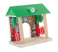 UPKOCH Accessoire de Gare Bois pour Train Modèle de Station Ferroviaire Bois DIY pour Garçon Fille Jeu Éducatif Stable et Résistant pour Garçon et Fille