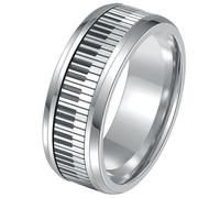 UPKOCH Bague Design Mode Antirouille Argentée en Acier Inoxydable Touches de Piano Rotatives Saint-valentin ou Usage Décoratif Quotidien