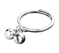 UPKOCH Bague Double Clochette Ouverte Ajustable pour Femme Bague Clochette Mignonne à Bille Créative en Métal Anneau Réglable pour Fête et Usage Quotidien
