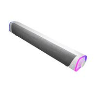 UPKOCH Barre de Son Prise Jack, Boîtier Stéréo à Double Haut-Parleur 6w | Tissu Blanc, Réponse 25hz-20khz et Rapport Signal Bruit 80, Portable pour Jeu et École