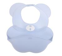 UPKOCH Bavoir Silicone Garçon Fille Garçon Fille Ajustable Imperméable avec Poche Récupératrice Anti-saleté Doux et Confortable Motif Ours Bleu