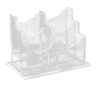 UPKOCH Boîte à Cartes de Visite en Acrylique Transparent Porte-cartes Pratique à 4 Compartiments Design Simple et Élégant , pour Bureau et Exposition
