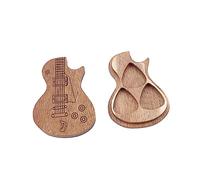 UPKOCH Boîte à Médiators pour Guitare en Bois Clair, Boîte De Rangement Fermeture Facile, Organisateur Compact pour Médiators, pour Concerts, Voyages Et École