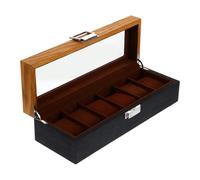 UPKOCH Boîte à Montres en Bois Vintage Bicolore pour 6 Montres Coffret de Rangement Compact 6 Emplacements pour Organiser et Protéger Lors Voyages Domicile