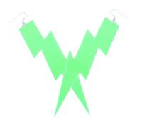 UPKOCH Boucles D’oreilles Pendantes Éclair Fluorescentes Grandes en Acrylique Vert Lumineux pour Femme Mode Soirée Géométriques Longues