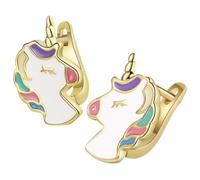 UPKOCH Boucles D'oreilles Licorne Féminines Élégantes en Alliage Doré, Boucles D'oreilles Clips pour Femmes et Filles, Accessoire de Mode Quotidien et Soirée, Paire Unique et Légère