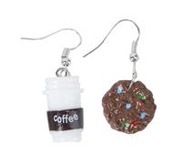 UPKOCH Boucles D'oreilles Originales Biscuits et Tasse de Café Pendantes en Alliage Léger, Créatives et Amusantes pour Femme, pour Fête et Usage Quotidien, Design Délicat et Fantaisie