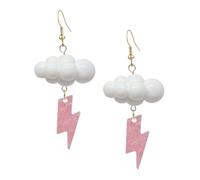 UPKOCH Boucles D'oreilles Pendantes Nuage de Pluie et Éclair, Style Années 80, Acrylique Léger, Grandes Boucles pour Femmes, Bijoux Météo, Usage Quotidien et Fêtes