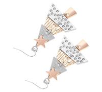 UPKOCH Boucles d'Oreilles Pendantes Sapin de Noël Longues en Alliage Bicolore Blanc K et Or Jaune Bijoux de Fête pour Femme Accessoires Scintillants Nouvel An et Réveillon