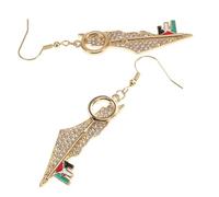 UPKOCH Boucles Oreilles Acier Inoxydable à Chaîne Forme Pastèque Pendantes Patriotiques Palestine Bijoux Légers et Brillants pour Femmes