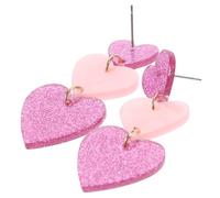 UPKOCH Boucles Oreilles Cœur Pendantes Trois Cœurs Élégantes pour Femmes Bijoux de Mode Confortables et Légers Accessoires Féminins Polyvalents pour Toutes Occasions