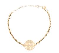 UPKOCH Bracelet Creux Ajustable Acier Inoxydable avec Motif Fleur de Vie Doré pour Hommes et Femmes Charme Bohème Cadeau Femme