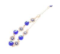 UPKOCH Bracelet Œil Maléfique en Perles de Verre Turquoise Rondes Chaîne Dorée, Unisexe, Protection le Mauvais Œil, Bijou pour Femme et Homme, Accessoire Mode Polyvalent