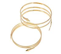 UPKOCH Bracelet Manchette Serpent en Alliage Or, Ajustable et Solide, Confortable à Porter, Style Élégant et Punk, Lot de 2 Bracelets Haut Bras
