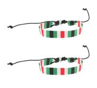UPKOCH Bracelets Palestiniens Tressés Faits Main en Corde de Coton et Fil Ciré, Lot de 2, Longueur Ajustable, Design Traditionnel Unisexe, Bracelets Tissés Bohèmes pour Femmes et Hommes,