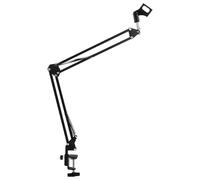 UPKOCH Bras de Microphone de Bureau Pliable en Métal Robuste, Bras Articulé Rotatif à 360° Pied Stable, Support de Micro pour Studio, Podcast et Enregistrement Mobile