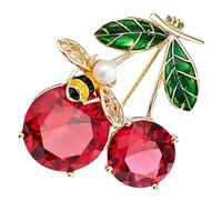 UPKOCH Broche Cerise Et Abeille Fantaisie En Métal Émaillé, Épingle à Revers Pour Femme, Accessoire Mode Pour Fêtes Et Tenue Quotidienne, Finition Lisse Et Légère