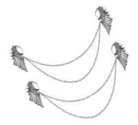 UPKOCH Broche Chaîne Élégante En Métal Argenté Antique, Pince De Costume Pour Femmes Et Hommes, Accessoire Vestimentaire Polyvalent Pour Col De Chemise, Lot De 2 Pièces Ailes D'ange