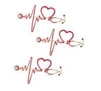 UPKOCH Broche Décorative Électrocardiogramme 3 Pièces en Alliage Métal Solide, Broche Infirmière Créative pour Vêtements Médicaux, Présent Professionnel pour Femmes en Milieu Hospitalier