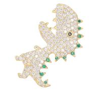 UPKOCH Broche Dinosaure Décor Bijoux Fantaisie pour Femmes Épingle de Col Dorée avec Cristaux Accessoire Costume et Pull pour Écharpe et Vêtement Élégant Présent Original Femme