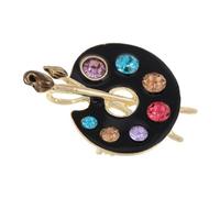 UPKOCH Broche Palette de Peinture en Alliage Strass, Épingle Anti-dévoilement pour Femme, Accessoire Élégant pour Costume, Fête des Mères et Occasions Spéciales, Style Artistique Unique