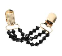 UPKOCH Broche pour Pull Femme Noire Fausses Perles Pince à Châle Vintage Chaîne Anti-Dévoilement Épingle à Cape Multifonction pour Cardigan Robe et Chemise Accessoire Élégant et