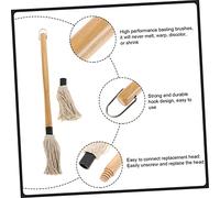 UPKOCH Brosse Barbecue Coton Résistante pour Barbecue Extérieur Manche Longue Portée Set Manche Pinceaux pour Huile et Sauce Nettoyage Facile et